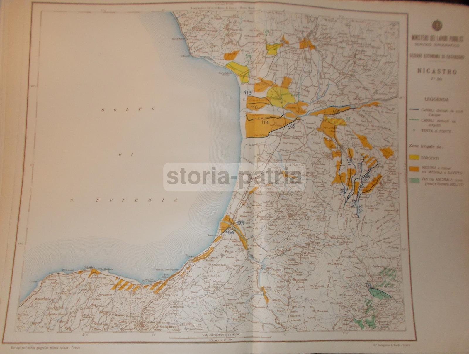 Calabria, Nicastro, Corsi Dacqua, Mappa Idrologica, Filadelfia, Polia, Sambiase, Vibo immagine 1
