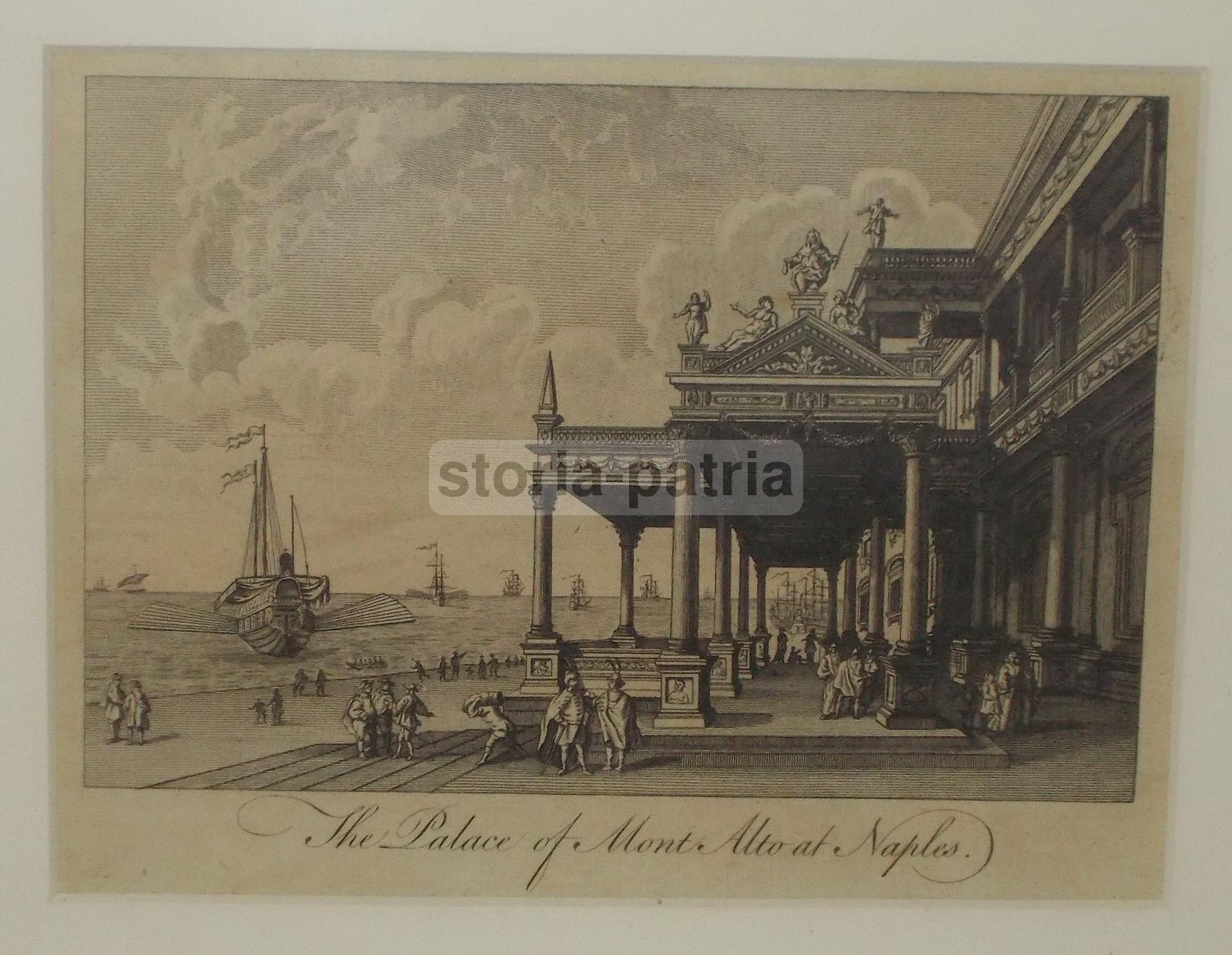 Napoli, Bella Antica Animata Veduta, Architettura, Storia Locale, Montalto, Velieri immagine 5